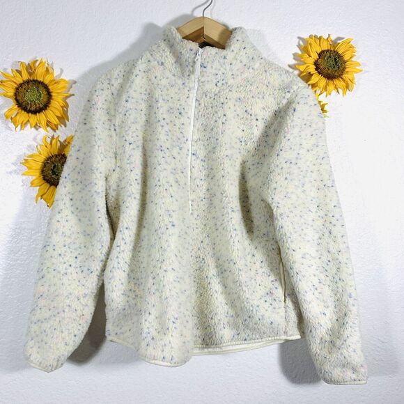J. Crew Factory Flecked Confetti Sherpa Full-Zip Pocket Jacket EUC Size Medium - Picture 1 of 16